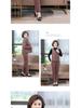 Women's Winter 3-Piece Set: Silk Cotton Coat & Outerwear for Middle-Aged