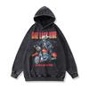 Tide Sweater Men'S Vintage Skull Print Loose Heavy Wash Do Old Hooded Sweater