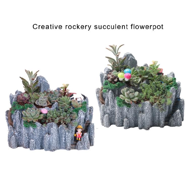Dekoracyjna doniczka z żywicy Imitacja kształtu góry Akcesoria do ogrodnictwa domowego dla sukulentów Dodająca naturalnych klimatów