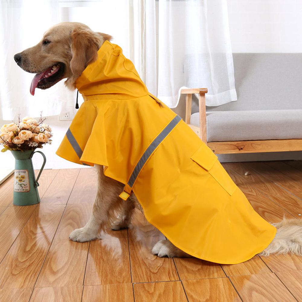 New XXL Reflective Waterproof Dog Raincoat Big Dogs Labrador Golden Hair Husky Satsuma Sustainable Modern All Seasons Pet