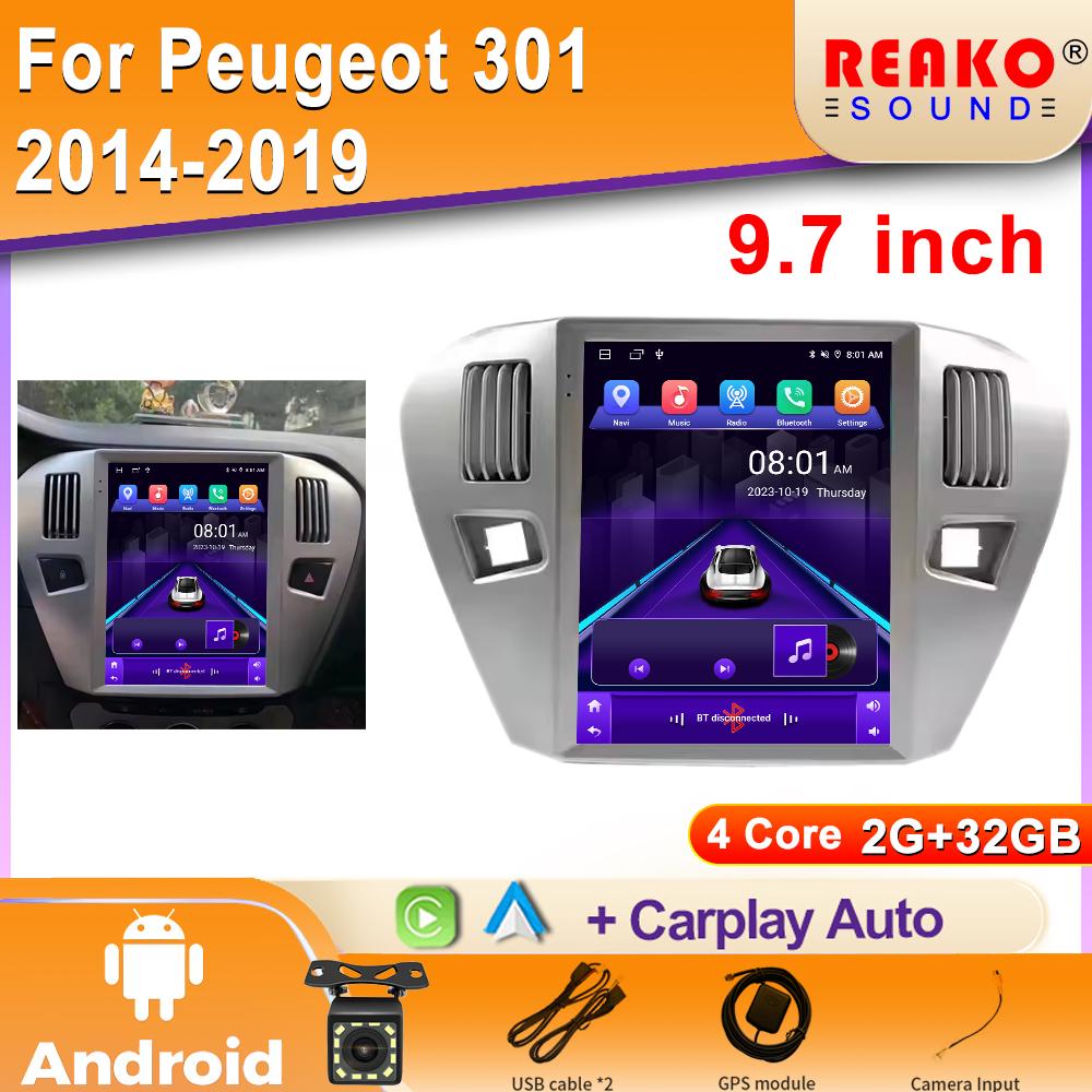 

9,7 дюйма для Peugeot 301 2014-2019 автомобильный радиоприемник GPS навигация мультимедиа видеоплеер Android Auto Carplay 4G WIFI BT 2din DVD 4 core 2GB+32GB carplay