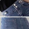 Frühling Sommer Übergröße Rock für Damen Hohe Taille Große Größe Schlitz Jeansröcke Schlank Femme