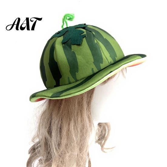 Eye-catching Themed Party Hat Watermelon Hat, Wide Brim Sun Visor for Costume Parties, Joyful Holiday Event Lightweight Elastic Unisex Headwear Summer