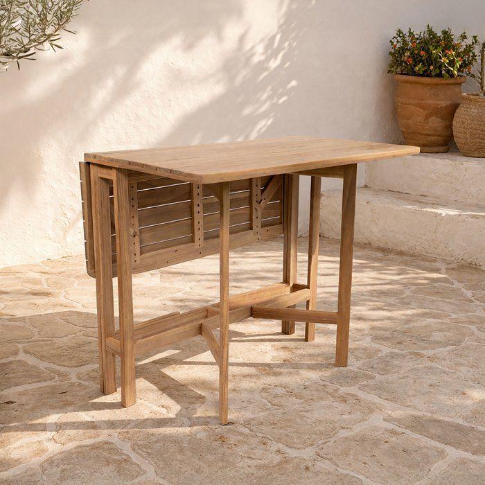 Table de jardin - FERRET - Pliante - Bois d'Acacia FSC - 21/55/90 x 90 x 75 cm - 4 personnes