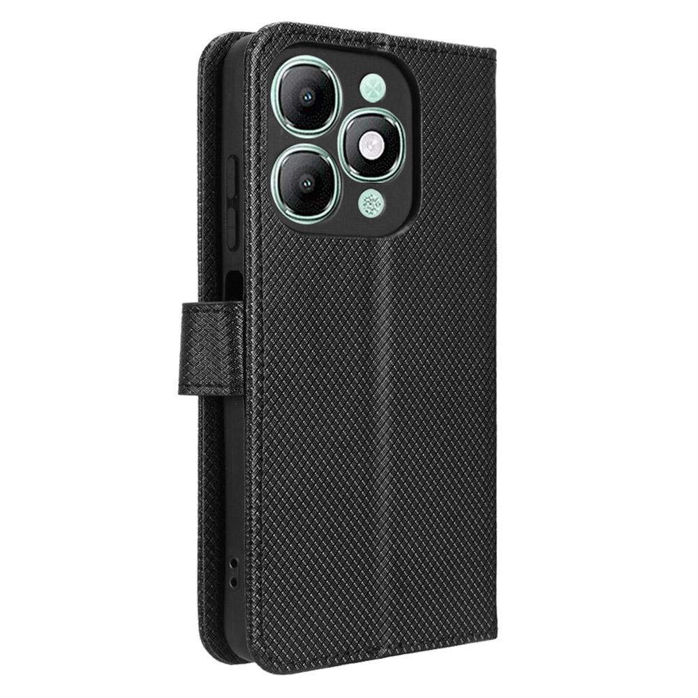 For Itel A90 4G Leather Wallet Case with Strap Diamond Texture Phone Cover