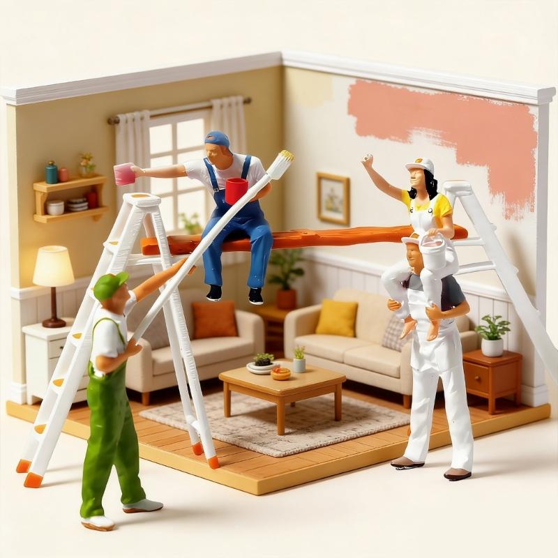 Creative Graffiti Painter Mini Figures Perfect For Tiny House Decoration Artistic 1:64 Resin Craftsmen Statues
