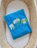 Fleece Blanket for Babies - Bigi Zibi & Adele Owls - Turquoise