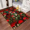 Red Mushroom and Floral Pattern suitable as a non-slip mat for the living room or bedroom sofa