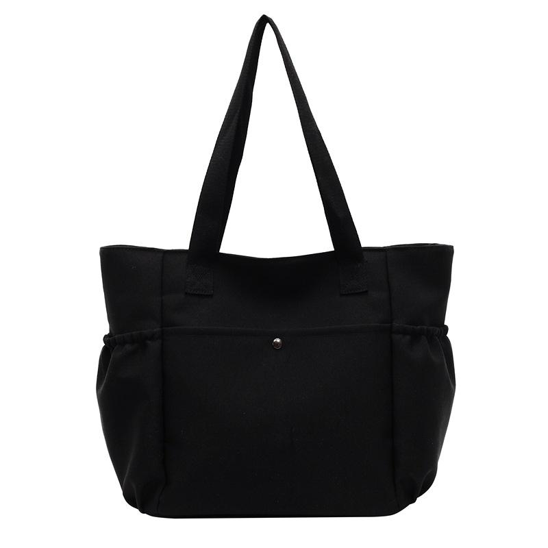 Simple canvas bag Women's tote bag Large capacity commuting Simple leisure College student work Shoulder bag Underarm bag