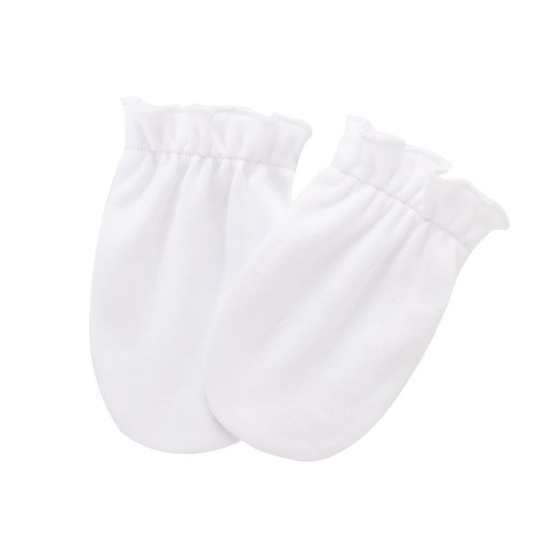 Infant Anti-scratch Gloves Face-protection Gear Elastic Cuffs Solid Color Thin Cotton Breathable Lightweight One Size Neutral