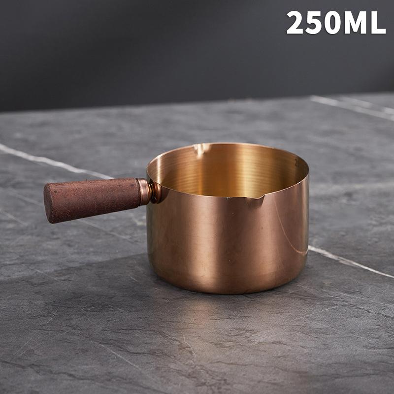 1Pcs Stainless Steel Sauce Cup Western Sauce Cup Steak Dressing Cup Wooden Handle Tomato Salad Dipping Saucer Kitchen Tool