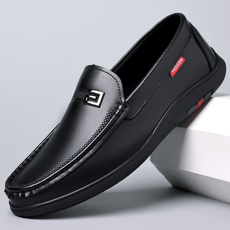 Men's breathable loafers brand one-pedal driving shoes British lazy shoes