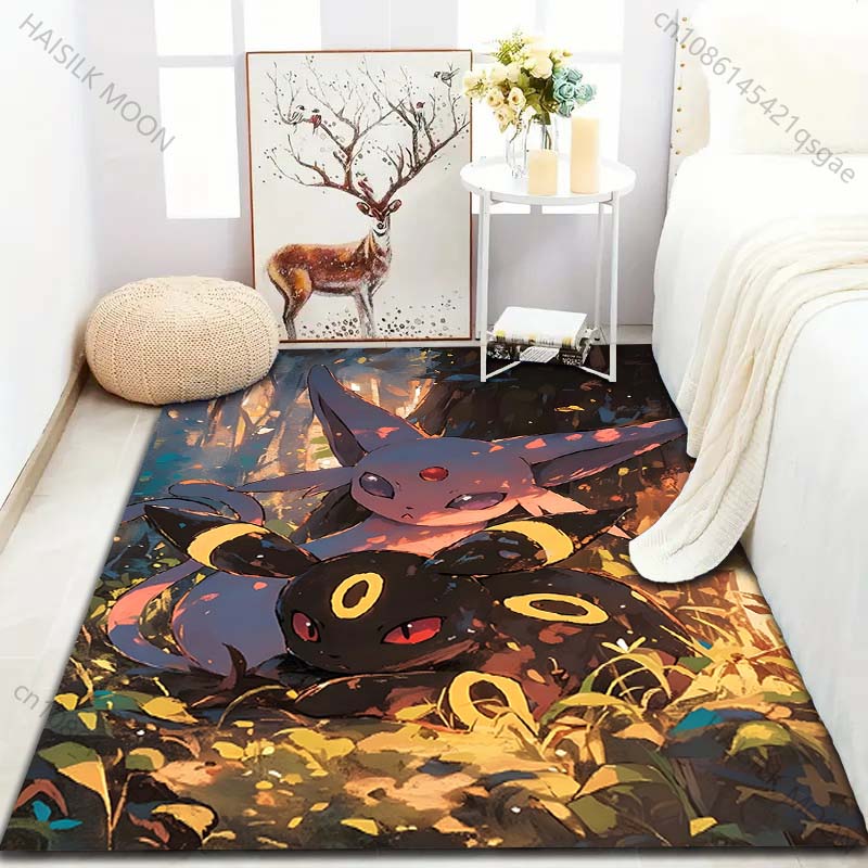 Multiple Sizes Pokemon Umbreon and Sylveon Print Carpet for Living Room Bedroom Kid's Room Home Decor Non-slip Mat Area Rug