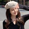 Korean Spring and Autumn Beret Women's Metal Buckle Beret British Retro Painter's Hat Elegant Accessory Fashion Adjustable Caps