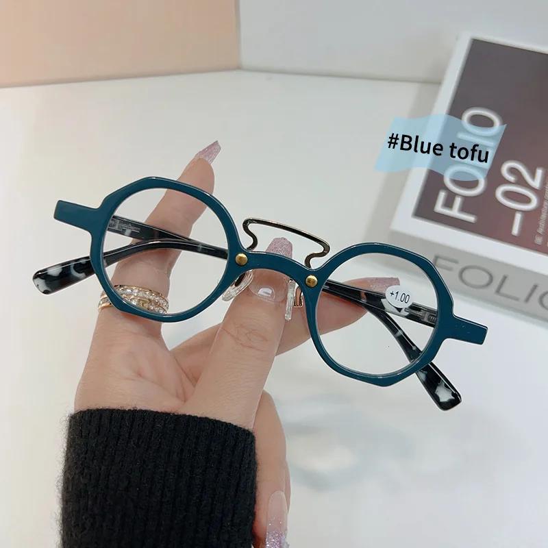 

Нейтральные Ретро Маленькие Круглые Очки для Пресбиопии Новые Модные Очки для Чтения Ультра Прозрачные Очки с Блокировкой Синего Света +4.0