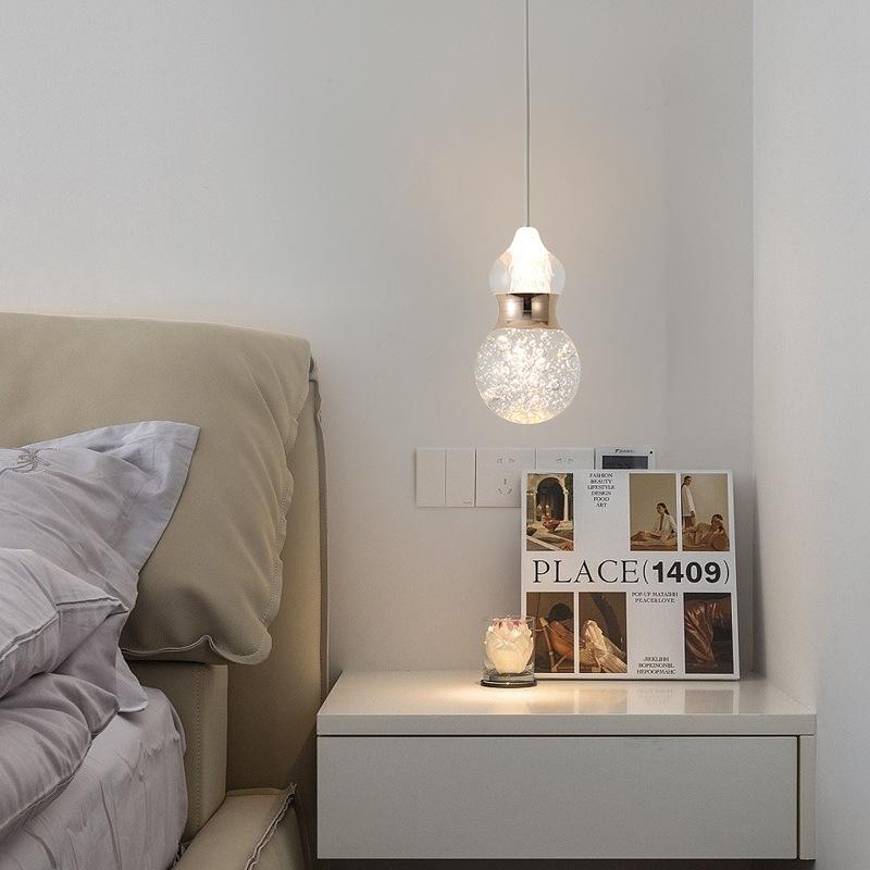 Modern Acrylic Crystal Apple Pendant Lamp Intelligent Health Home Lighting Nordic Bedside Board Balcony Home Decor LED Lights