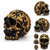 Elegante goldene Totenkopf-Figur Menschlicher Skelettkopf Perfekt für Halloween-Dekoration