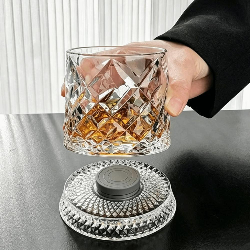360 Degree Rotating Glass Wine Glass Glowing Base Drinking Glasses Unique Beer Cup Party