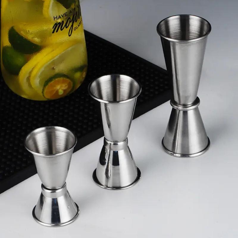 304 Stainless Steel Double-Ended Cocktail Measuring Cup (15/30ml Oz) With Rolled Edge 30/60ml Measuring Glass