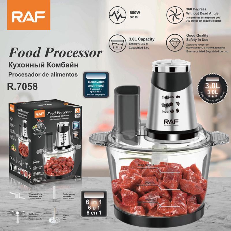 

European Meat Grinder 3.0L Electric Mixer & Food Processor R7058 - Glass Body, Six-in-One Appliance European Standard