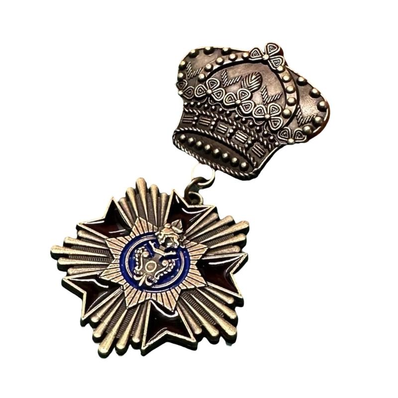 Antique Martial Enthusiast Badge Historical Value Collectible Emblem Badge Metal Pin for Clothes Decoration