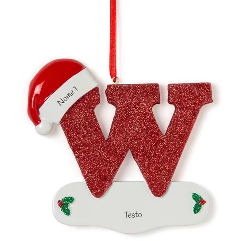 Beautifully Handpainted Crafted Resin Christmas Ornaments With 26 Alphabet Letters A To Z For Decor Stylish
