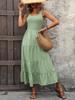 Sommer Damen Latzrock Falten-Patchwork A-Linien-Kleid