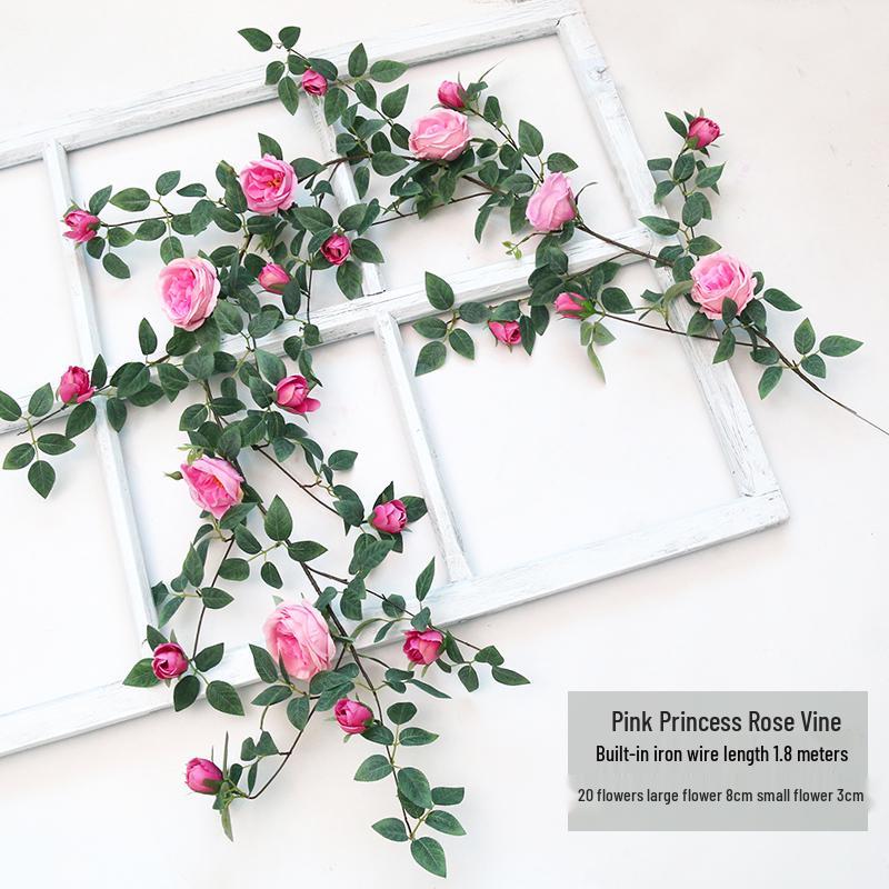 Silk Rose Vine Artificial Flower Chain for Living Room Decor