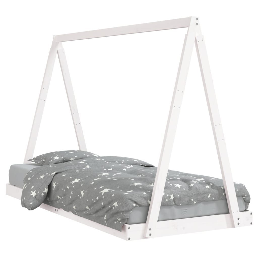 Kids Bed White 90 X 200 Cm Solid Pine Wood