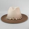 Gradient Color Fedora Wide Brim Felt Panama Hat with Belt Fedora Hat Men and Women for Painted Party Jazz Felt Hat Wholesale