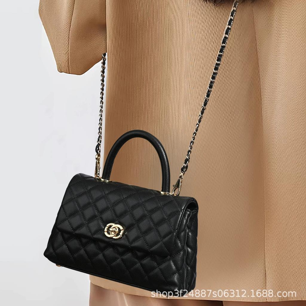 Retro-Tasche Damen neue kleine duftende Wind-Diamant-Tasche große Kapazität Handtasche trendige Damen-Tasche Mode Schulter-Umhängetasche