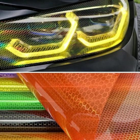 Car Honeycomb Headlight Taillight Lamp Vinyl Wrap Automobile Headlight Stickers