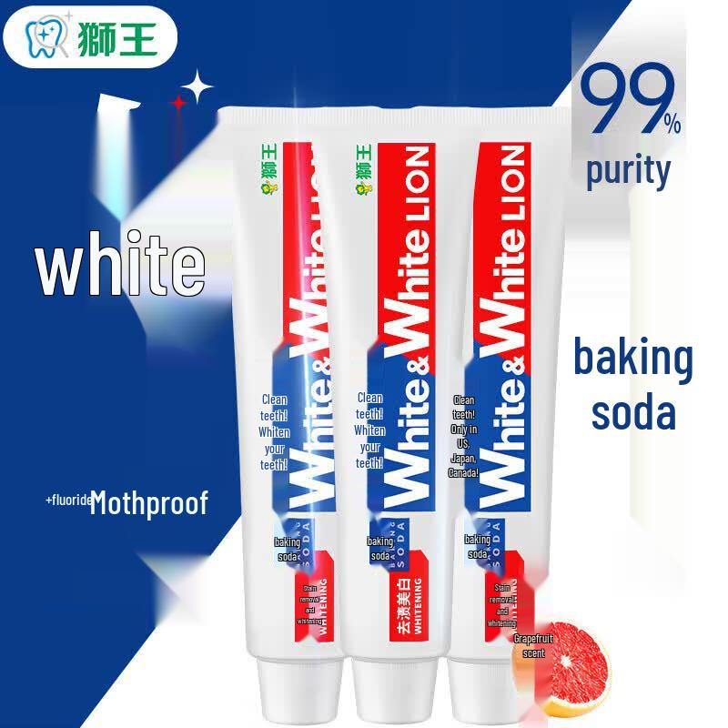 LION White&White Grapefruit Baking Soda Whitening Toothpaste