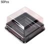 50 Set Caja para Pastel Apariencia Hermosa Desechable Plástico Transparente Cuadrado Contenedor para Pastel de Luna para Pasteles