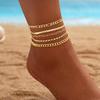 Bohemian Minimalist Women's Hand Jewelry Set: 6 Multi-layer Simple Bracelets