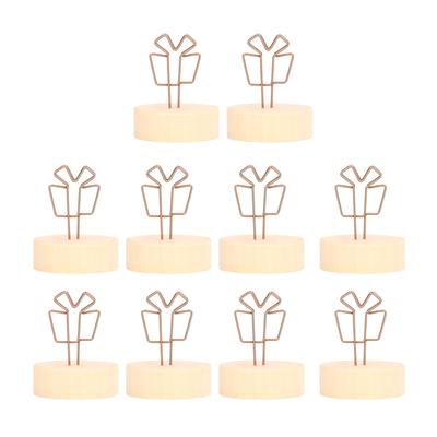 10 DB Asztalszám Tartó Ajándékdoboz Alakú Antik Ültetőkártya Tartó Függőleges Típus Egyszerű Aranyos Névjegykártya Csipeszek Asztalra