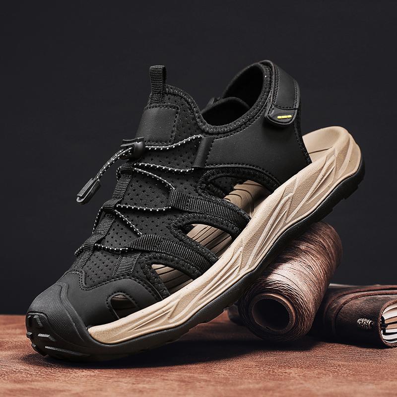 Summer Men's Plus Size Sandals Classic Outdoor Hiking Shoes Breathable Non-Slip Closed Toe Sandals Fashion Comfy Men Sport Shoes