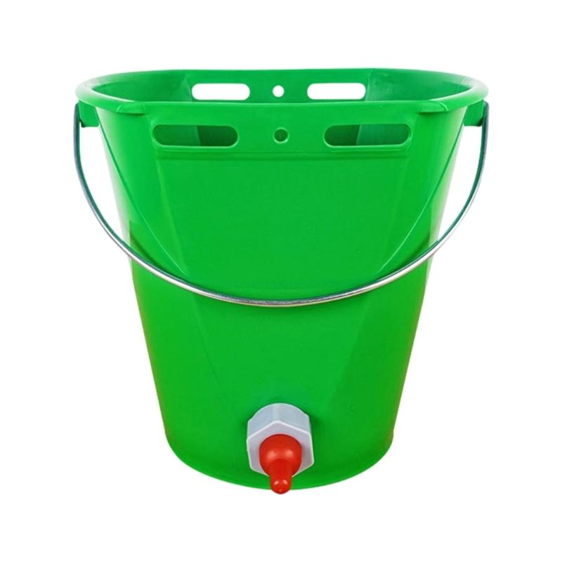 

Plastic Nursing Bucket For Farm Animals 1/2/3 Feeding Nipples Milk Dispenser Piglets Calves Milk Dispenser зелений
