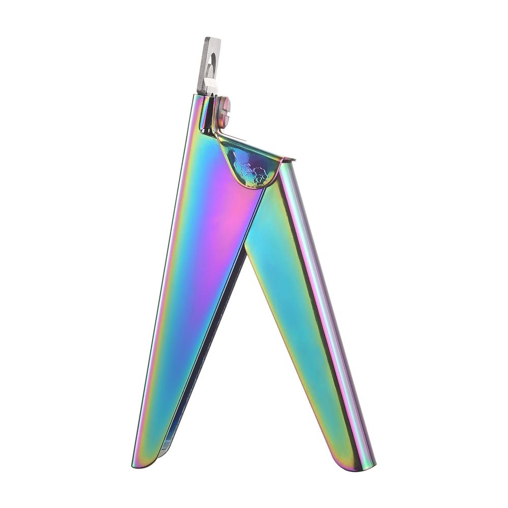 Stainless Steel Colorful Nail Clipper Scissors U-Shaped Manicure Nail Molding Tool Adjustable Angle To Trim Nail Shape False Acr