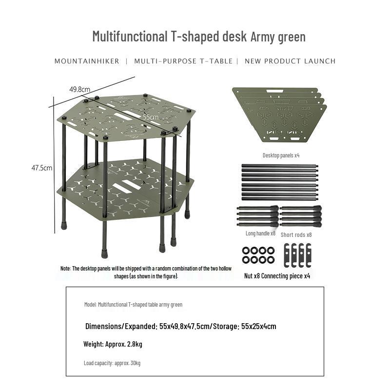 

Shan Zhi Ke Multi-functional Hexagonal Outdoor Folding Camping Picnic Table Set