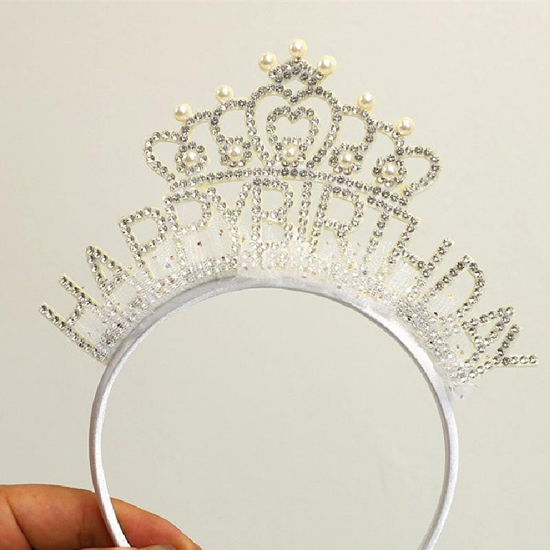 Queen Pearl Birthday Crystal Headpiece & Cake Decoration Hair Clip