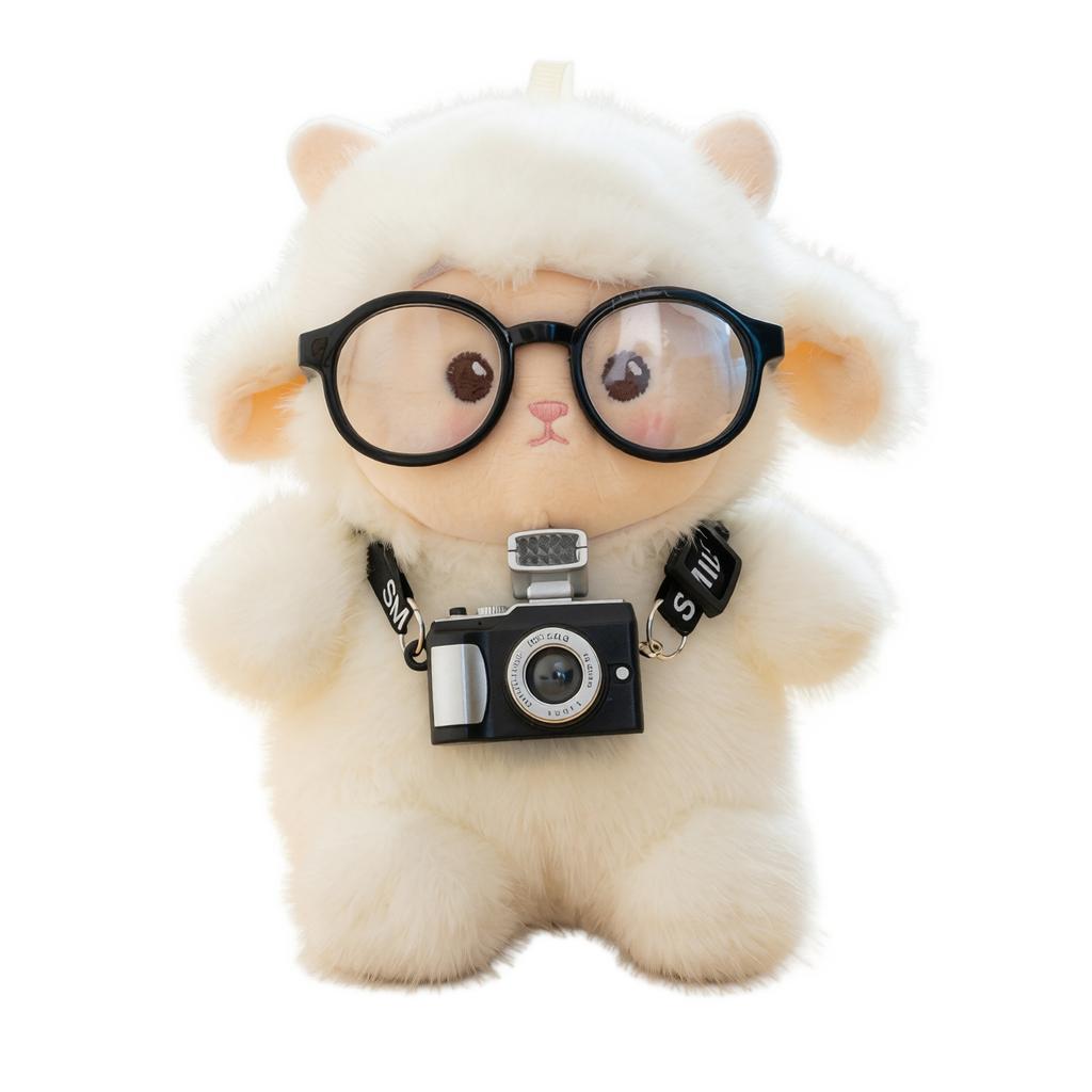 Plush Stuffed Animal Lamb Soft Wool Toy Small Handheld Plush Doll Fluffy Fabric Material Collectible Gift for Kids and Adults