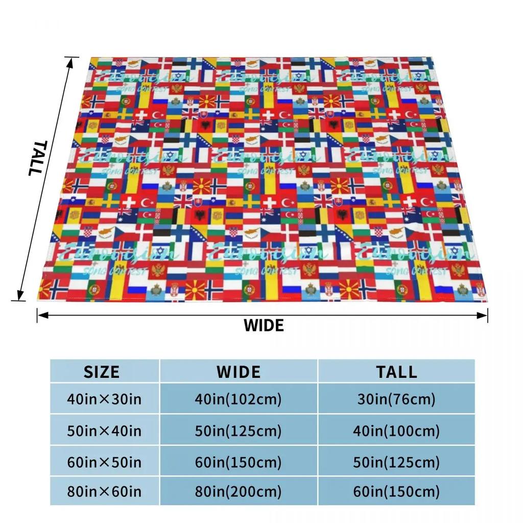 Eurovision Flag Art Throw Blanket Fluffys Large fluffy Blankets