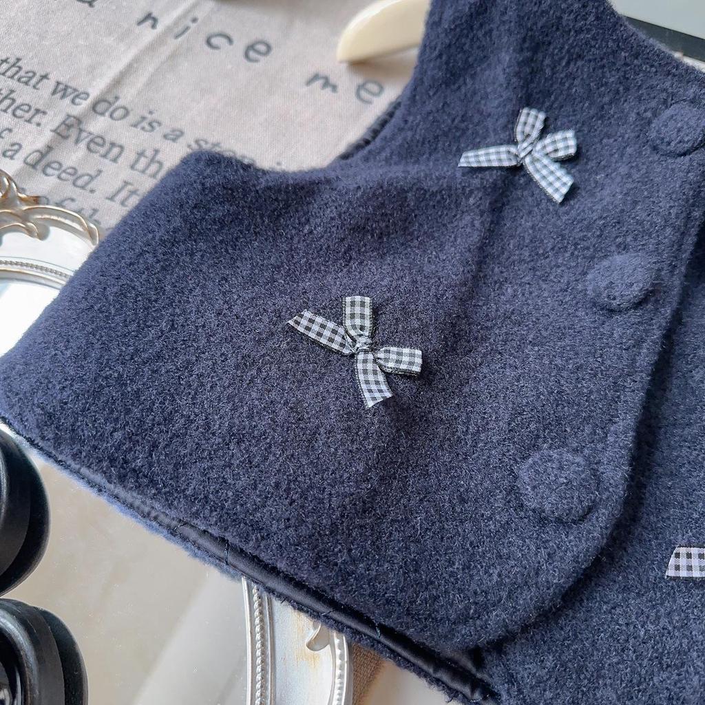 Stilvolles Mädchen Winter-Fellweste & Faltenrock Set