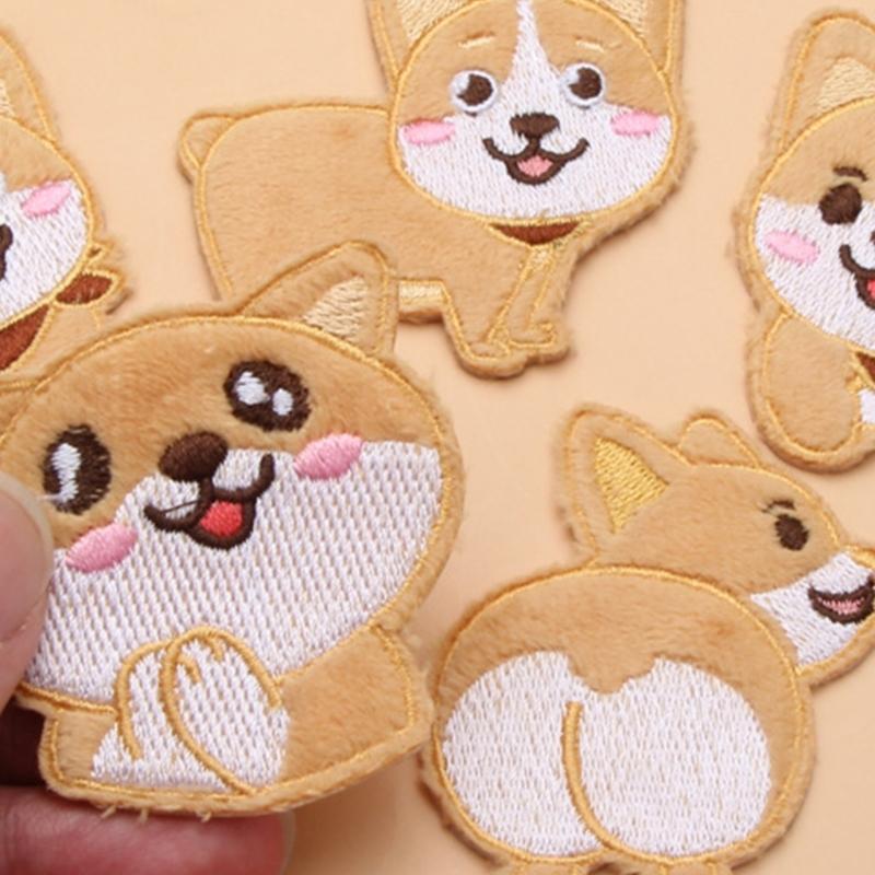 10Pcs Dog Embroidery Iron On Patches Adhesive Embroidery Appliques For Clothing Jackets Bags Hat Decoration and Sewing