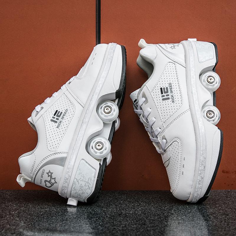 Roller Shoes with Wheels: Parent-Child Transformable Skating Shoes for Men, Women, and Children with Inline Skating and Night Glow Features.