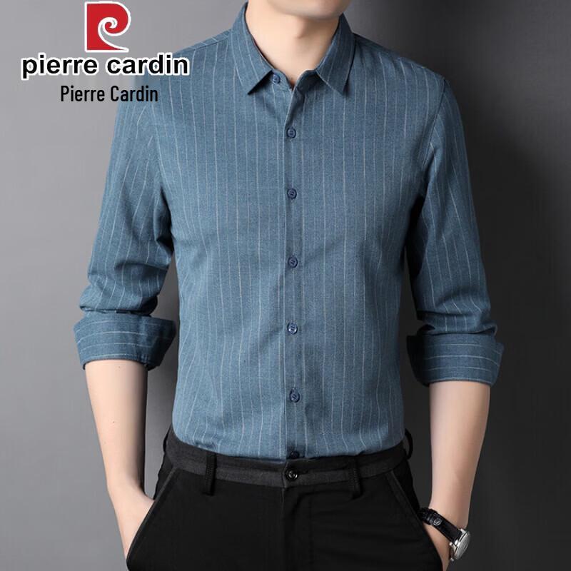 Pierre Cardin Men's Non-Iron Plaid Business Casual Long Sleeve Shirt