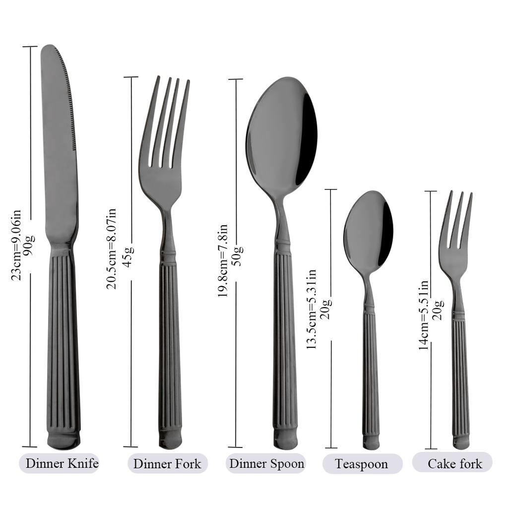 6/24Pcs Tableware Set Stainless Steel Utensil Kitchen Knives Cake Forks Coffee Spoons Cutlery for Home Restaurant Flatware Set