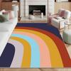Nordic Rainbow Abstract Style Living Room Carpet Cute Stripes Soft Plush Decoration Home Rug Cloakroom Washable Foldable Mat