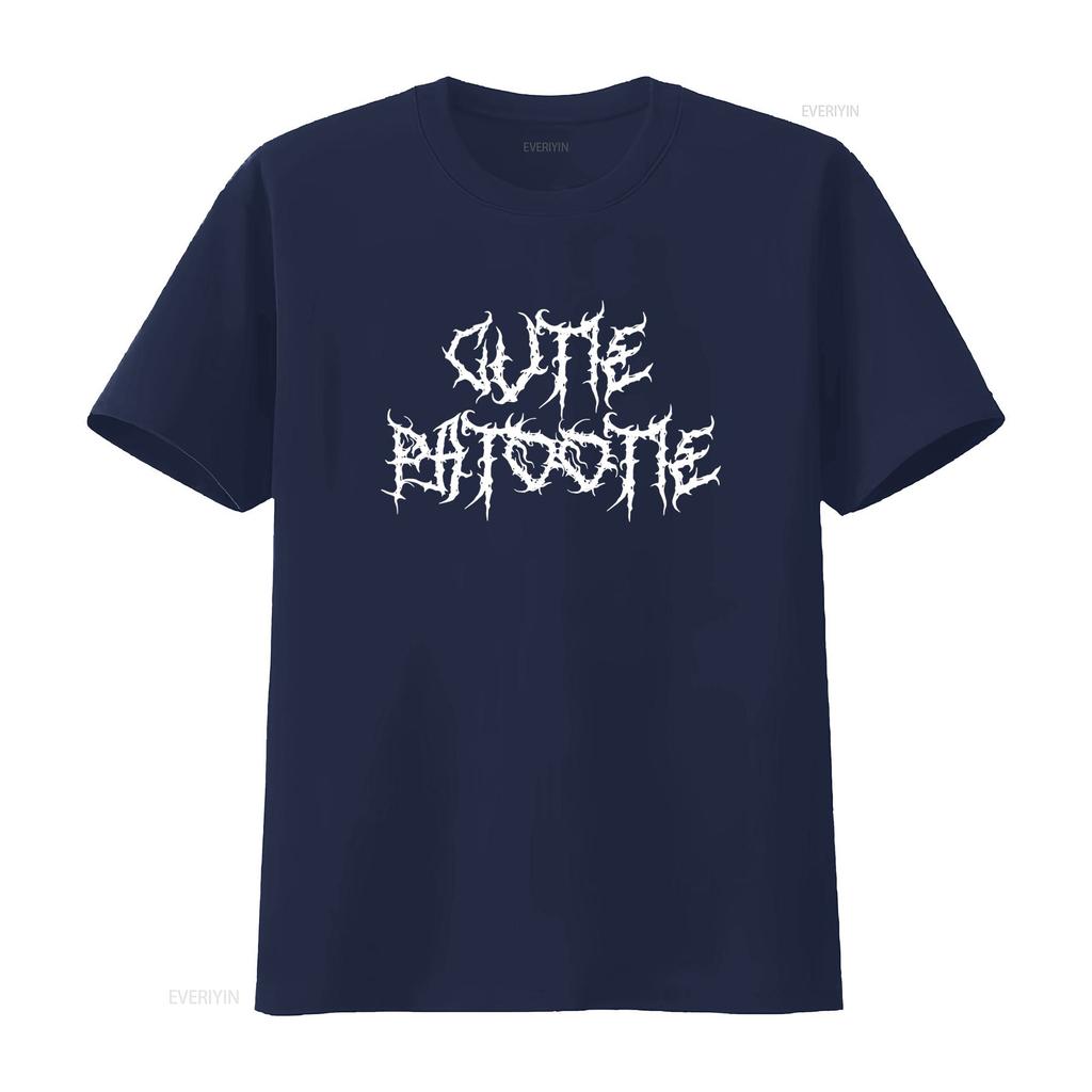 Cutie Patootie T-Shirt Lustiger Heavy Metal Stil mit Gothic-Schrift Alternative Kleidung für Schweiß-Liebhaber Vintage Gewaschen Weich